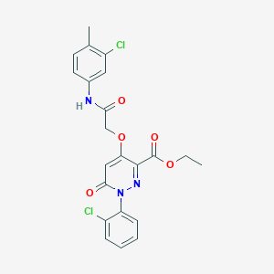 molecular formula C22H19Cl2N3O5 B2913922 4-(2-((3-氯-4-甲苯基)氨基)-2-氧代乙氧基)-1-(2-氯苯基)-6-氧代-1,6-二氢哒嗪-3-甲酸乙酯 CAS No. 899975-62-3
