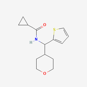 N-((tetrahydro-2H-pyran-4-yl)(thiophen-2-yl)methyl)cyclopropanecarboxamide