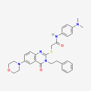 N-[4-(dimethylamino)phenyl]-2-{[6-(morpholin-4-yl)-4-oxo-3-(2-phenylethyl)-3,4-dihydroquinazolin-2-yl]sulfanyl}acetamide