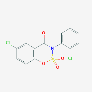 molecular formula C13H7Cl2NO4S B2913953 6-Chloro-3-(2-chlorophenyl)-2,2-dioxo-1,2lambda6,3-benzoxathiazin-4-one CAS No. 2408968-88-5