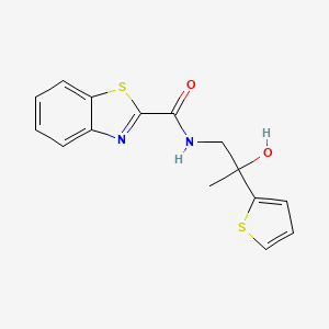 molecular formula C15H14N2O2S2 B2913954 N-(2-羟基-2-(噻吩-2-基)丙基)苯并[d]噻唑-2-甲酰胺 CAS No. 1351598-39-4