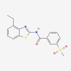 molecular formula C17H16N2O3S2 B2913957 N-(4-乙基苯并[d]噻唑-2-基)-3-(甲磺酰基)苯甲酰胺 CAS No. 896333-21-4