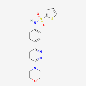 molecular formula C18H18N4O3S2 B2913974 N-[4-(6-morpholin-4-ylpyridazin-3-yl)phenyl]thiophene-2-sulfonamide CAS No. 946287-55-4