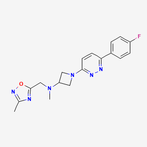 1-[6-(4-Fluorophenyl)pyridazin-3-yl]-N-methyl-N-[(3-methyl-1,2,4-oxadiazol-5-yl)methyl]azetidin-3-amine