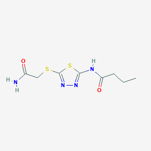 N-[5-(2-amino-2-oxoethyl)sulfanyl-1,3,4-thiadiazol-2-yl]butanamide