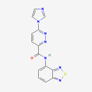 molecular formula C14H9N7OS B2913993 N-(苯并[c][1,2,5]噻二唑-4-基)-6-(1H-咪唑-1-基)吡哒嗪-3-甲酰胺 CAS No. 1396875-38-9