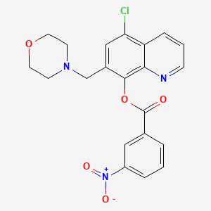 molecular formula C21H18ClN3O5 B2913996 5-Chloro-7-(morpholinomethyl)quinolin-8-yl 3-nitrobenzoate CAS No. 457650-81-6