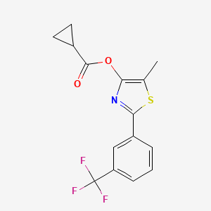 molecular formula C15H12F3NO2S B2914006 5-甲基-2-[3-(三氟甲基)苯基]-1,3-噻唑-4-基环丙烷羧酸酯 CAS No. 338409-45-3