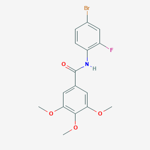 molecular formula C16H15BrFNO4 B291401 N-(4-bromo-2-fluorophenyl)-3,4,5-trimethoxybenzamide 