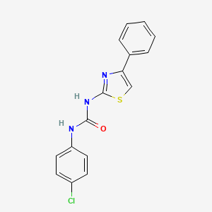 molecular formula C16H12ClN3OS B2914019 1-(4-Chlorophenyl)-3-(4-phenyl-1,3-thiazol-2-yl)urea CAS No. 52968-05-5