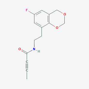 molecular formula C14H14FNO3 B2914028 N-[2-(6-Fluoro-4H-1,3-benzodioxin-8-yl)ethyl]but-2-ynamide CAS No. 2411266-97-0