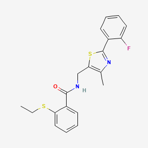 2-(ethylthio)-N-((2-(2-fluorophenyl)-4-methylthiazol-5-yl)methyl)benzamide