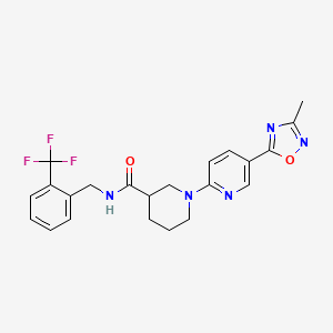 1-(5-(3-methyl-1,2,4-oxadiazol-5-yl)pyridin-2-yl)-N-(2-(trifluoromethyl)benzyl)piperidine-3-carboxamide