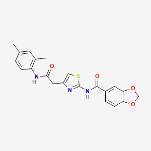 N-(4-(2-((2,4-dimethylphenyl)amino)-2-oxoethyl)thiazol-2-yl)benzo[d][1,3]dioxole-5-carboxamide
