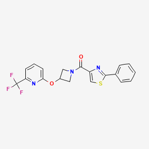 (2-Phenylthiazol-4-yl)(3-((6-(trifluoromethyl)pyridin-2-yl)oxy)azetidin-1-yl)methanone