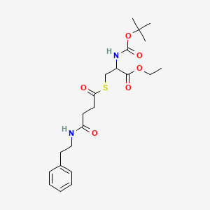 Ethyl 2-[(tert-butoxycarbonyl)amino]-3-{[4-oxo-4-(phenethylamino)butanoyl]sulfanyl}propanoate
