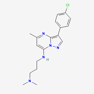 N'-[3-(4-chlorophenyl)-5-methylpyrazolo[1,5-a]pyrimidin-7-yl]-N,N-dimethylpropane-1,3-diamine