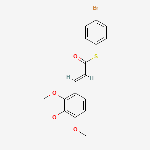 molecular formula C18H17BrO4S B2914069 S-(4-溴苯基) 3-(2,3,4-三甲氧基苯基)-2-丙烯硫酸酯 CAS No. 882073-27-0