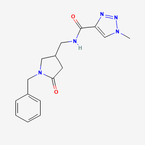 molecular formula C16H19N5O2 B2914080 N-[(1-benzyl-5-oxopyrrolidin-3-yl)methyl]-1-methyl-1H-1,2,3-triazole-4-carboxamide CAS No. 2415455-23-9