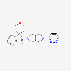 molecular formula C23H28N4O2 B2914084 [2-(6-Methylpyridazin-3-yl)-1,3,3a,4,6,6a-hexahydropyrrolo[3,4-c]pyrrol-5-yl]-(4-phenyloxan-4-yl)methanone CAS No. 2415465-45-9