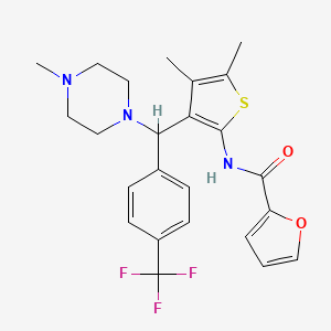 N-[4,5-dimethyl-3-[(4-methylpiperazin-1-yl)-[4-(trifluoromethyl)phenyl]methyl]thiophen-2-yl]furan-2-carboxamide