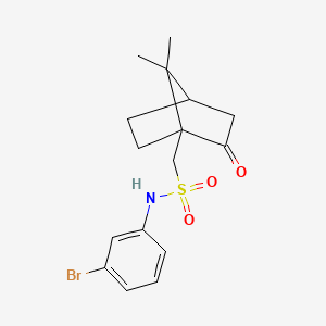 molecular formula C16H20BrNO3S B2914089 N-(3-溴苯基)(7,7-二甲基-2-氧代双环[2.2.1]庚-1-基)甲磺酰胺 CAS No. 133232-73-2
