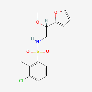 molecular formula C14H16ClNO4S B2914090 3-氯-N-(2-(呋喃-2-基)-2-甲氧基乙基)-2-甲基苯磺酰胺 CAS No. 1788848-40-7
