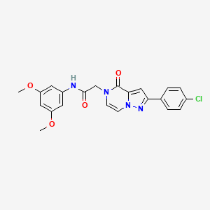 molecular formula C22H19ClN4O4 B2914092 2-(2-(4-chlorophenyl)-4-oxopyrazolo[1,5-a]pyrazin-5(4H)-yl)-N-(3,5-dimethoxyphenyl)acetamide CAS No. 941982-29-2