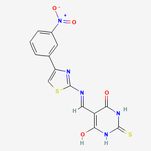 5-(((4-(3-nitrophenyl)thiazol-2-yl)amino)methylene)-2-thioxodihydropyrimidine-4,6(1H,5H)-dione