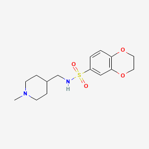 molecular formula C15H22N2O4S B2914097 N-((1-甲基哌啶-4-基)甲基)-2,3-二氢苯并[b][1,4]二氧杂环-6-磺酰胺 CAS No. 953232-17-2