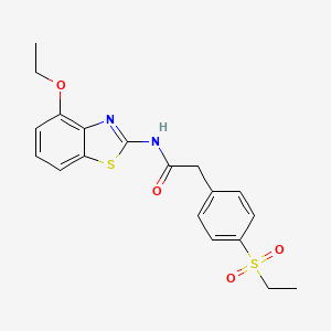 molecular formula C19H20N2O4S2 B2914104 N-(4-ethoxybenzo[d]thiazol-2-yl)-2-(4-(ethylsulfonyl)phenyl)acetamide CAS No. 919757-24-7