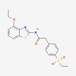 molecular formula C19H20N2O4S2 B2914104 N-(4-乙氧基苯并[d]噻唑-2-基)-2-(4-(乙磺酰)苯基)乙酰胺 CAS No. 919757-24-7