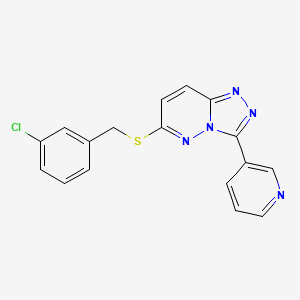 molecular formula C17H12ClN5S B2914105 6-[(3-氯苯基)甲硫基]-3-吡啶-3-基-[1,2,4]三唑并[4,3-b]哒嗪 CAS No. 868969-24-8