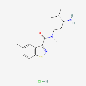 N-(3-Amino-4-methylpentyl)-N,5-dimethyl-1,2-benzothiazole-3-carboxamide;hydrochloride