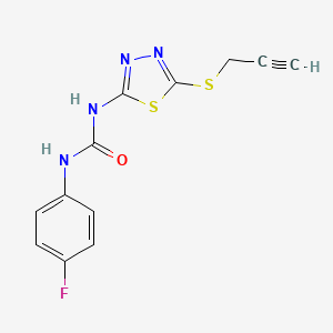 molecular formula C12H9FN4OS2 B2914110 1-(4-氟苯基)-3-(5-丙-2-炔基硫代-1,3,4-噻二唑-2-基)脲 CAS No. 886934-59-4