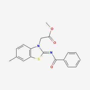 (Z)-methyl 2-(2-(benzoylimino)-6-methylbenzo[d]thiazol-3(2H)-yl)acetate