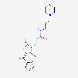 (E)-3-(5-(furan-2-ylmethylene)-4-oxo-2-thioxothiazolidin-3-yl)-N-(3-morpholinopropyl)propanamide