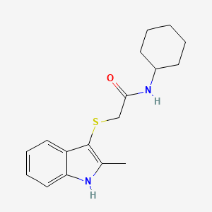 molecular formula C17H22N2OS B2914122 N-cyclohexyl-2-((2-methyl-1H-indol-3-yl)thio)acetamide CAS No. 536701-94-7