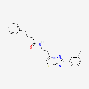 molecular formula C23H24N4OS B2914123 4-phenyl-N-(2-(2-(m-tolyl)thiazolo[3,2-b][1,2,4]triazol-6-yl)ethyl)butanamide CAS No. 894025-61-7