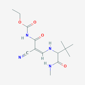 ethyl N-[(Z)-2-cyano-3-[[3,3-dimethyl-1-(methylamino)-1-oxobutan-2-yl]amino]prop-2-enoyl]carbamate