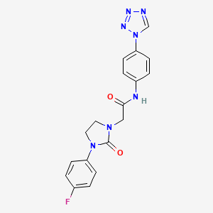 molecular formula C18H16FN7O2 B2914129 N-(4-(1H-tetrazol-1-yl)phenyl)-2-(3-(4-fluorophenyl)-2-oxoimidazolidin-1-yl)acetamide CAS No. 1251698-49-3