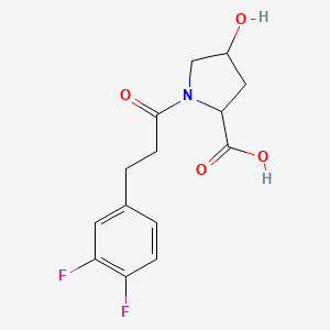 molecular formula C14H15F2NO4 B2914132 1-[3-(3,4-Difluorophenyl)propanoyl]-4-hydroxypyrrolidine-2-carboxylic acid CAS No. 1191115-84-0