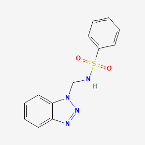 molecular formula C13H12N4O2S B2914133 N-(1H-1,2,3-Benzotriazol-1-ylmethyl)benzenesulfonamide CAS No. 28539-12-0