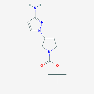 molecular formula C12H20N4O2 B2914137 tert-butyl 3-(3-amino-1H-pyrazol-1-yl)pyrrolidine-1-carboxylate CAS No. 1803583-18-7