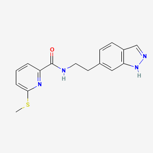 molecular formula C16H16N4OS B2914143 N-[2-(1H-Indazol-6-yl)ethyl]-6-methylsulfanylpyridine-2-carboxamide CAS No. 2411218-87-4