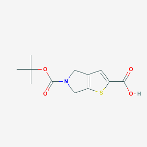 molecular formula C12H15NO4S B2914156 5-[(tert-butoxy)carbonyl]-4H,5H,6H-thieno[2,3-c]pyrrole-2-carboxylic acid CAS No. 1369351-45-0