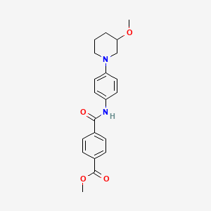 molecular formula C21H24N2O4 B2914159 Methyl 4-((4-(3-methoxypiperidin-1-yl)phenyl)carbamoyl)benzoate CAS No. 1797278-88-6