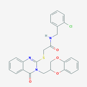 N-(2-chlorobenzyl)-2-((3-((2,3-dihydrobenzo[b][1,4]dioxin-2-yl)methyl)-4-oxo-3,4-dihydroquinazolin-2-yl)thio)acetamide