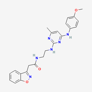 2-(benzo[d]isoxazol-3-yl)-N-(2-((4-((4-methoxyphenyl)amino)-6-methylpyrimidin-2-yl)amino)ethyl)acetamide