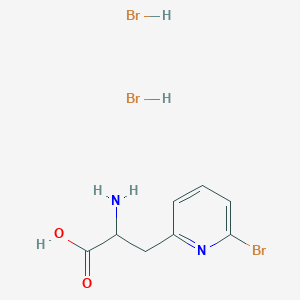 molecular formula C8H11Br3N2O2 B2914174 2-氨基-3-(6-溴吡啶-2-基)丙酸；二氢溴酸盐 CAS No. 2551115-00-3